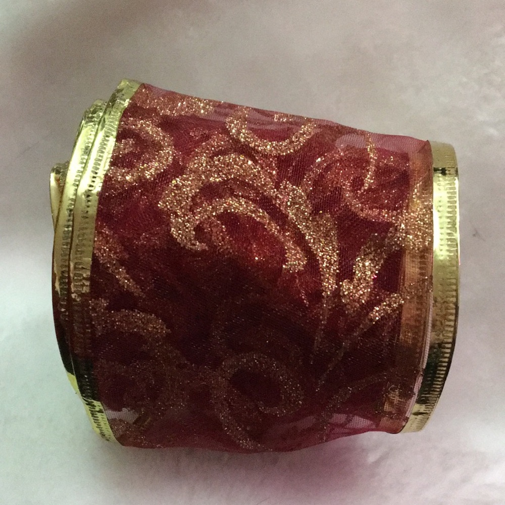 Elegant Gold and Red Jewelry Ribbon